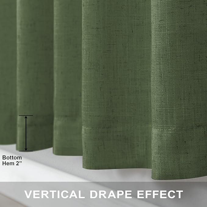 Pitalk Olive Green Curtains 90 Inch Length - Image 5
