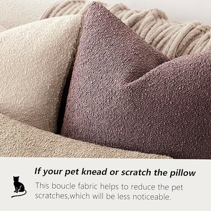 Foindtower Pack of 2 Textured Boucle Throw Pillow Covers Accent Solid Pillow - Image 4