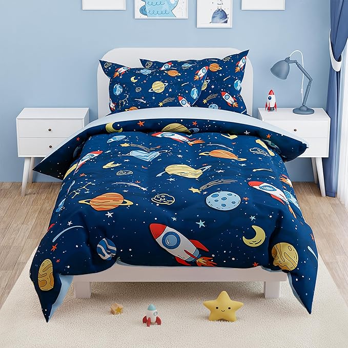 SANDJEST Outer Space Comforter Set Twin Size 68x86in - Image 6