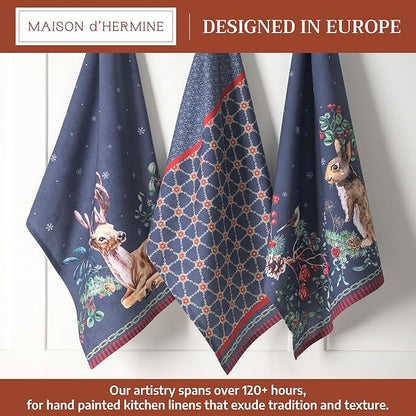 Maison d' Hermine Kitchen Towels Set of 3 100% Cotton 20" x 27.5" Reusable - Image 2