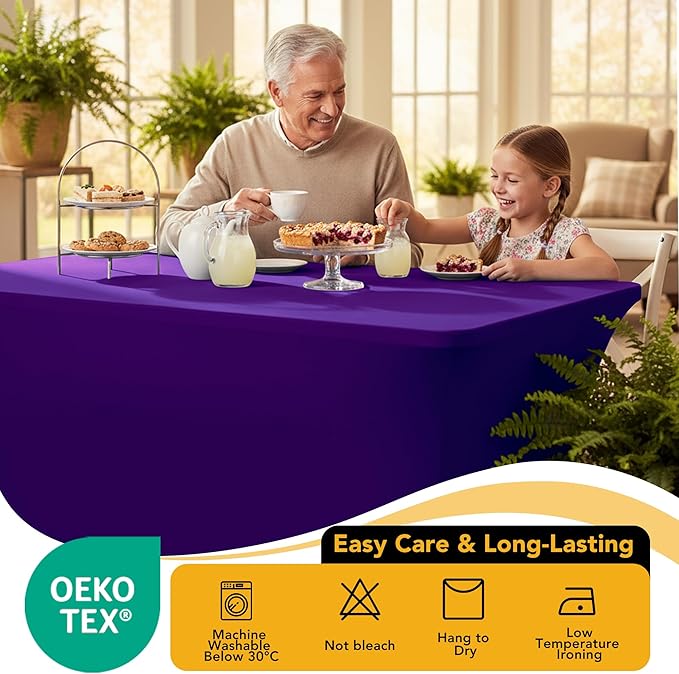 8-Pack Premium Purple Spandex Tablecloths - Image 7