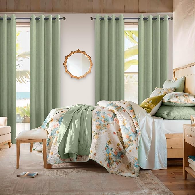 Light Sage Green 108 Inches Long Curtains - Image 4