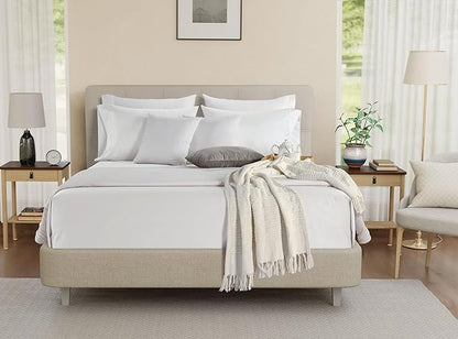 100% Egyptian Cotton Sheets Queen Size Bed Set, Deep Pocket Queen Sheet set - Image 8