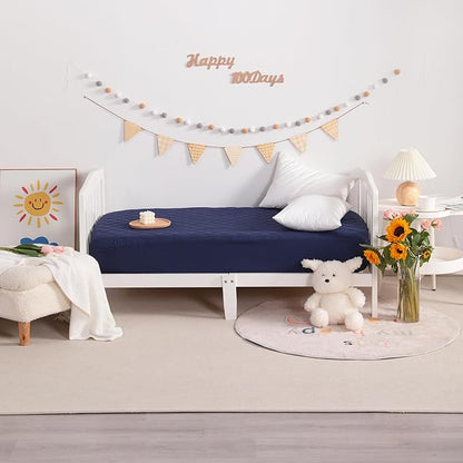 NTBAY 2 Pack Waterproof Crib Mattress Protector, Quilted 28"x52" Toddler Fitted - Image 5