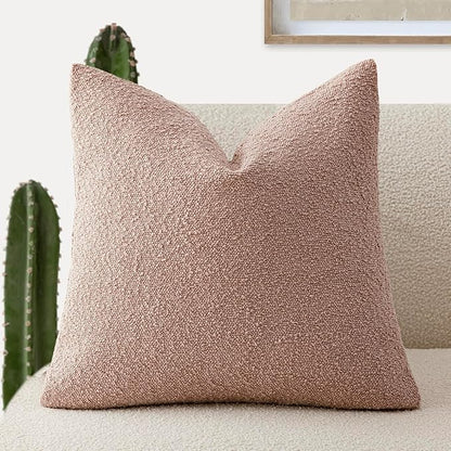 Foindtower Decorative Textured Boucle Throw Pillow Covers Accent Solid Pillow by Foindtower