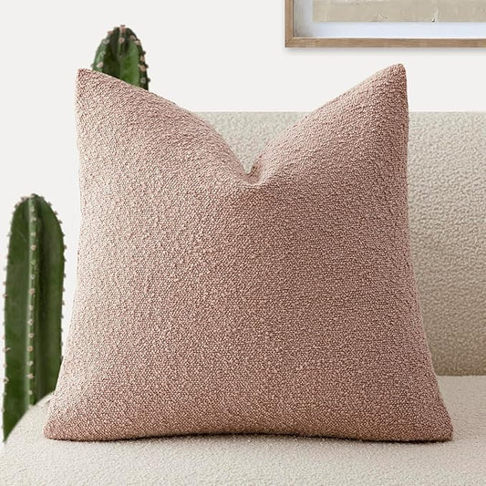 Foindtower Decorative Textured Boucle Throw Pillow Covers Accent Solid Pillow by Foindtower
