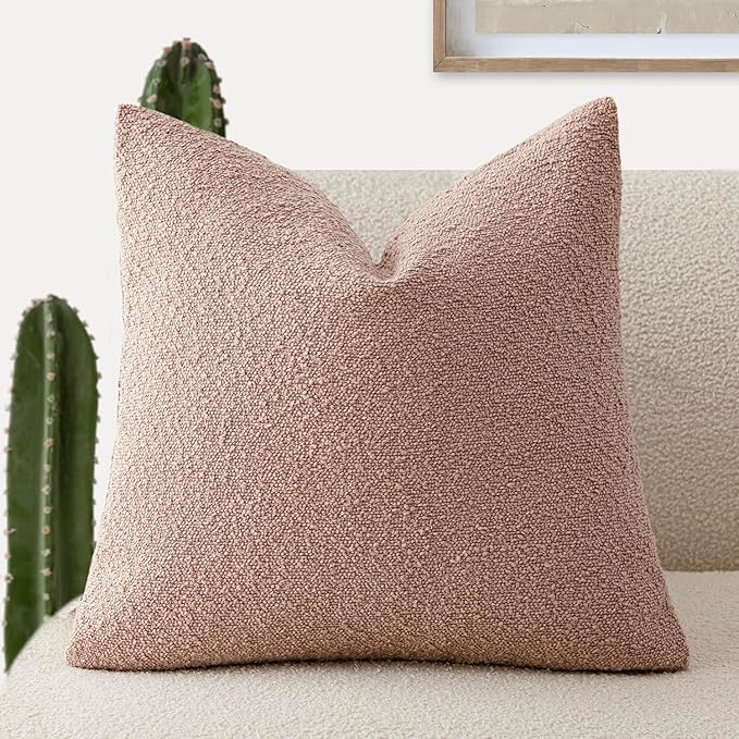 Foindtower Decorative Textured Boucle Throw Pillow Covers Accent Solid Pillow by Foindtower