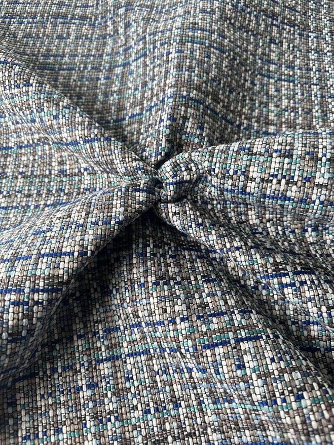 OctoRose 3 Side Zipper Upholstery Thick Linen Tweed Blue Grey, Full Size Futon - Image 2