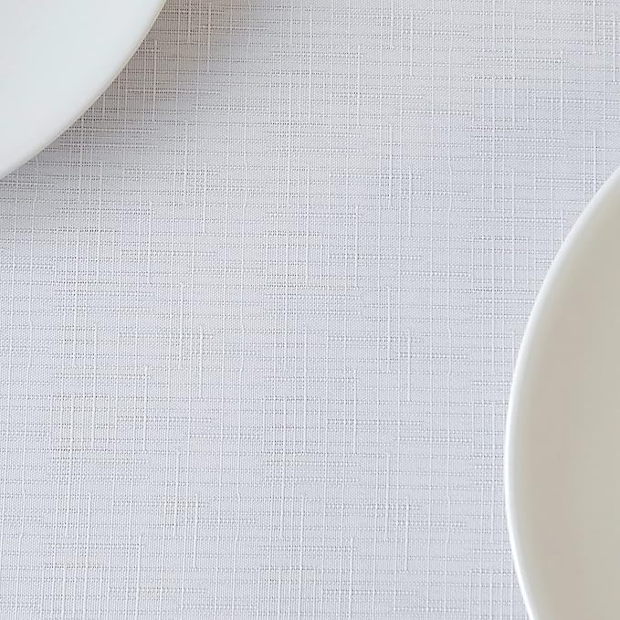 maxmill 2 Pack 52 x 70 Inch Rectangle Slubby Textured Tablecloth Spillproof - Image 9