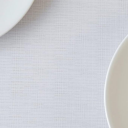 maxmill 2 Pack 60 x 84 Inch White Faux Linen Textured Rectangle Tablecloth - Image 9