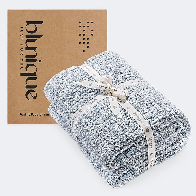 Super Soft Throw Blanket 60 x 80 Inches, Half-Side Plush Fuzzy Blanket by blunique