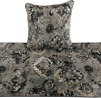 The HomeCentric Decorative Black & Grey CA King 86 x 18 inch Bed Runner - Image 2