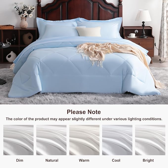 NTBAY King Comforter Set with Sheets, 7 Pieces Soft and Breathable King Bedding - Image 8