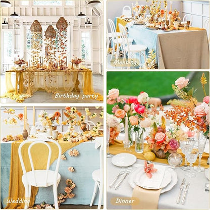12 Pack 10Ft Cheesecloth Table Runner 35x120 Inch Boho Gauze Table Runner - Image 6