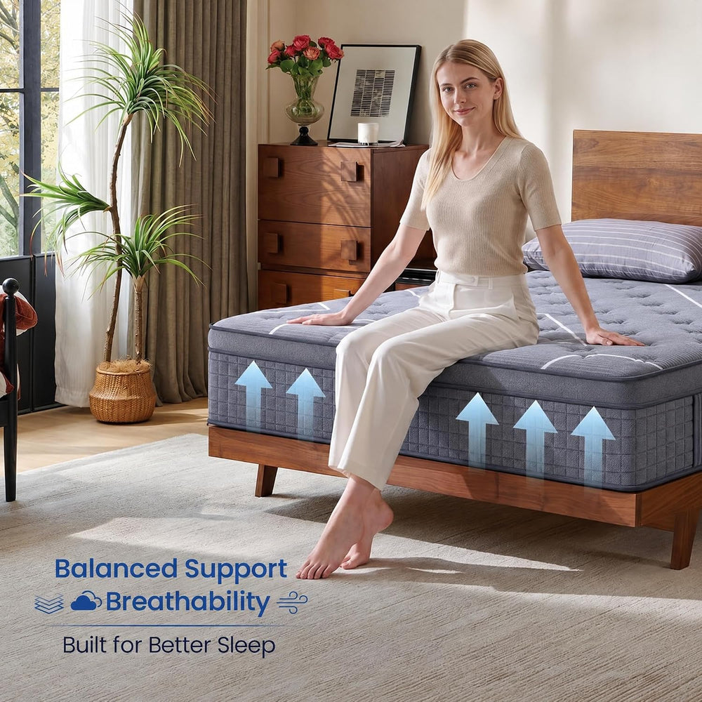 Full Mattress, 8 Inch Gel Memory Foam Hybrid Mattress, Medium Firm
