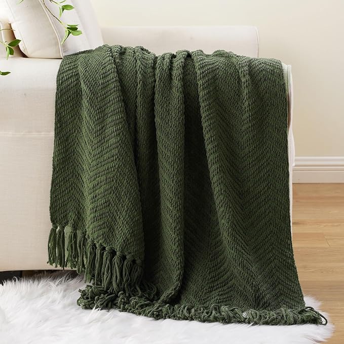 BATTILO HOME Olive Green Throw Blankets - Image 6