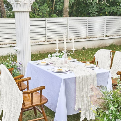 IVAPUPU 4 Pcs Cheesecloth Table Runner - 10ft Ivory White Boho Gauze Cheese - Image 7