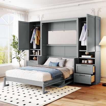 merax full size murphy bed with desk, closet, main product view
