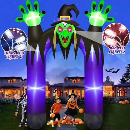 Danxilu 10FT Tall Halloween Inflatables Witch Archway Outdoor Decorations