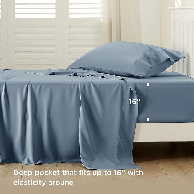 Bedsure Cooling Sheets Twin XL, Rayon Derived from Bamboo, Breathable & Soft - Image 3