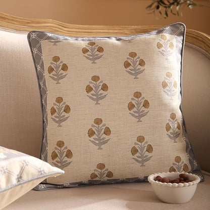 patdrea Designer Square Throw Pillow Covers Set of 2, Rustic Linen - Image 2