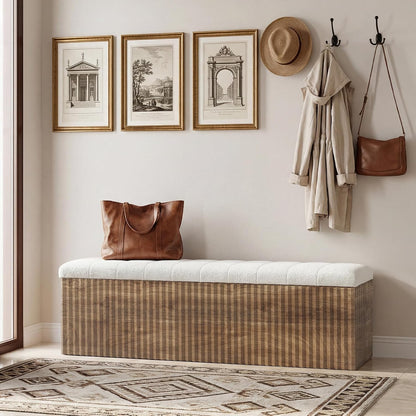 little tree upholstered end of bed storage bench, package contents