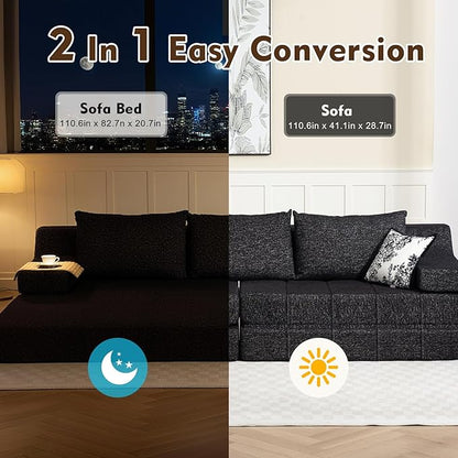MEISSALIVVE Pull Out Sofa Bed, Queen Size Sleeper Sofa Bed - Image 4