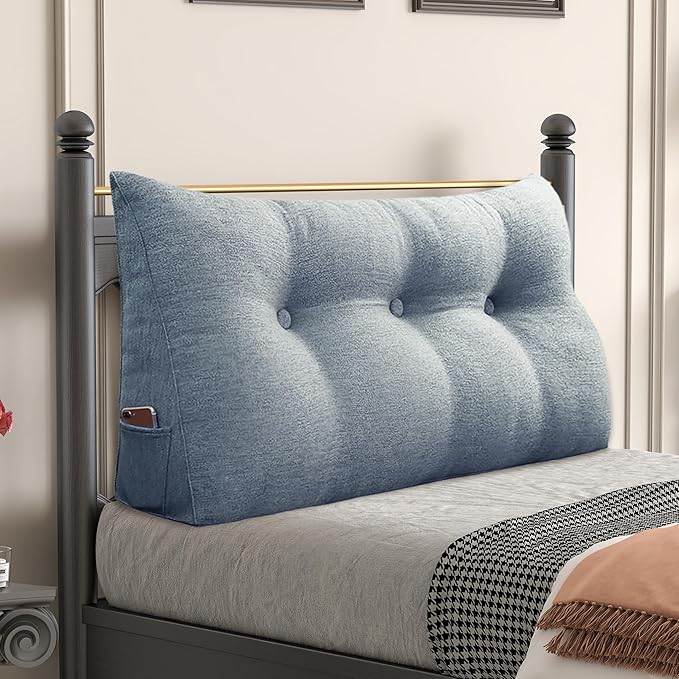 Daneey Headboard Pillow Twin, Triangular Wedge Pillow Headboard, Linen-Textured by Daneey