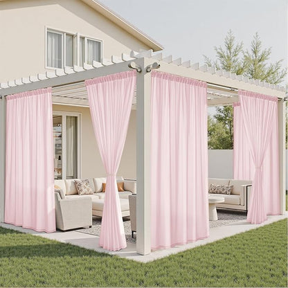 HOMEIDEAS Non-See-Through Light Pink Privacy Semi Sheer Curtains 84 Inches Long - Image 8