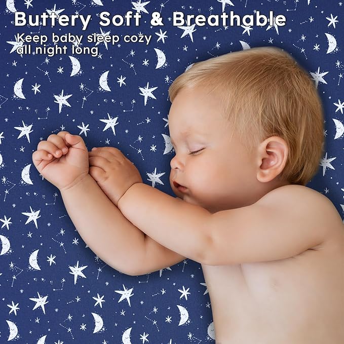Baby Crib Sheets for Boys Girls Neutral, 2 Pack Crib Mattress Sheet for - Image 3