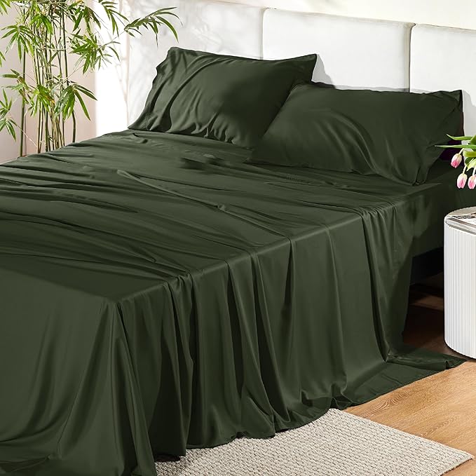 Bedsure Full Size Bed Sheets, Cooling Sheets, Rayon Derived from Bamboo by BEDSURE