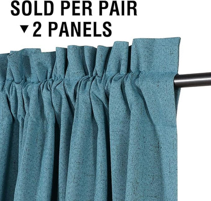H.VERSAILTEX Linen Look 100% Blackout Curtains 45 Inches Long - Image 3