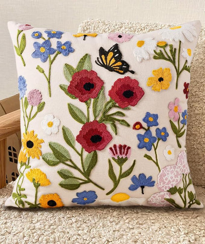 Embroidered Throw Pillow Covers 18x18 Inch by Kokaaee