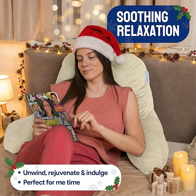 ComfortSpa Reading Pillow for Bed Adult Size, Back Rest Pillow - Image 2