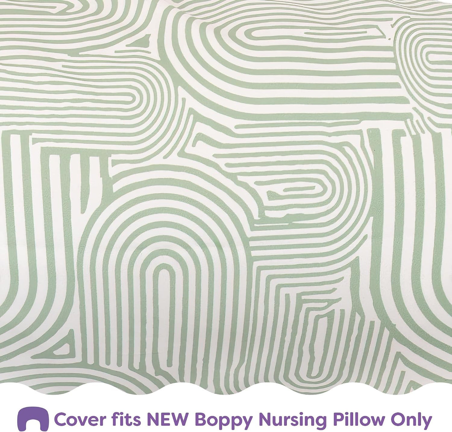 Boppy Nursing Pillow Cover, Sage Green Retro Arches, Single Cover, Easy-On Slipcover with Extra Soft 100% Polyester Microfiber Fabric for The Redesigned Boppy Nursing Pillow