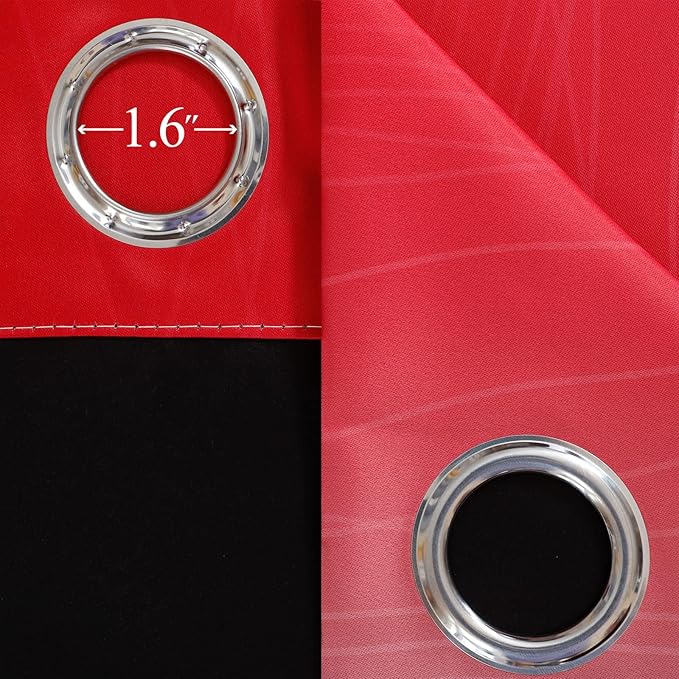 Estelar Textiler Ombre Red and Black Curtains 54 Inch Length 2 Panels, 100% - Image 7