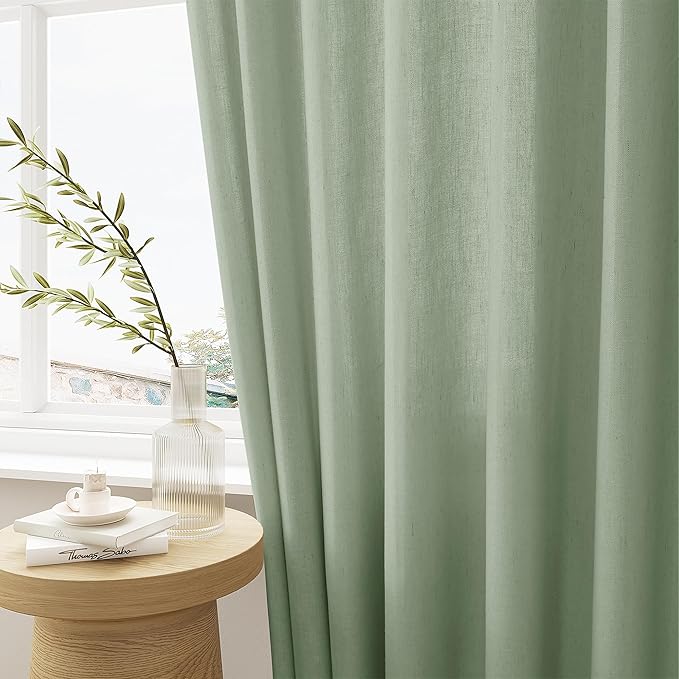 Pinch Pleated 105 Inch Long Linen Curtains - Image 6