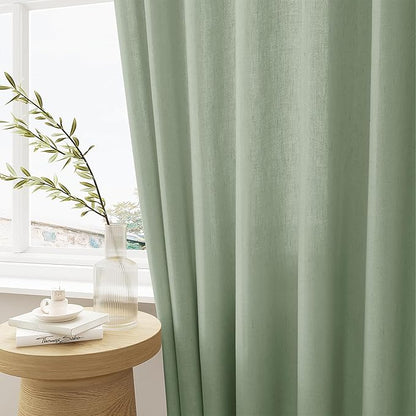 Pinch Pleated 105 Inch Long Linen Curtains - Image 6