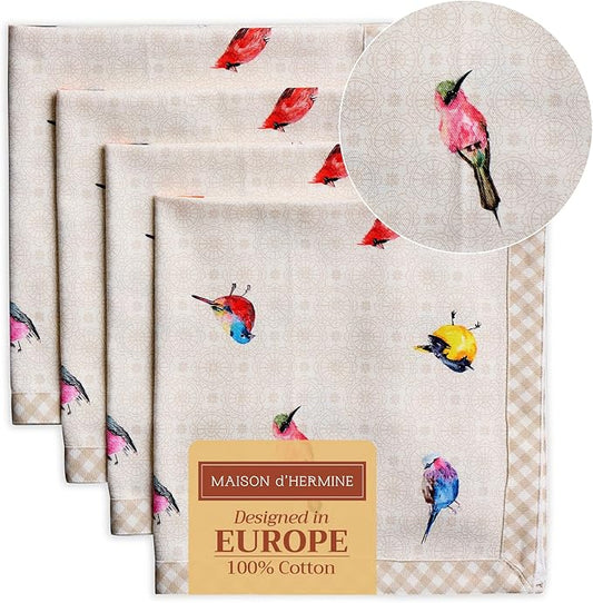 Maison d' Hermine Cloth Napkins Set of 4 100% Cotton Everyday Reusable Square by MaisondHermine
