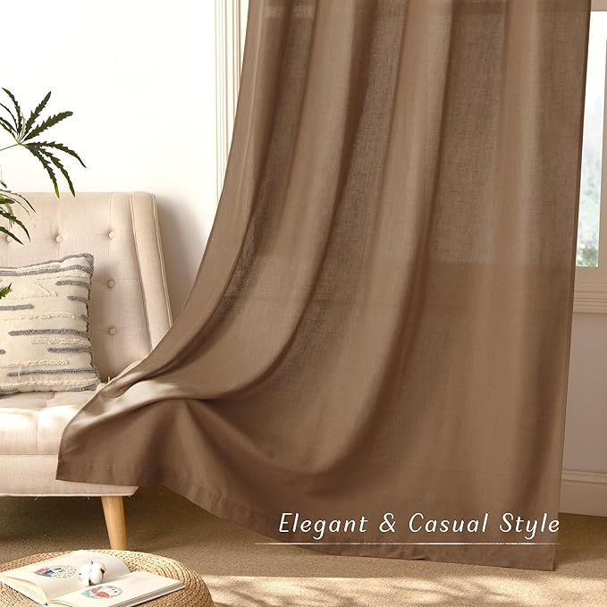 NICETOWN Gold Brown Linen Curtains - Image 8
