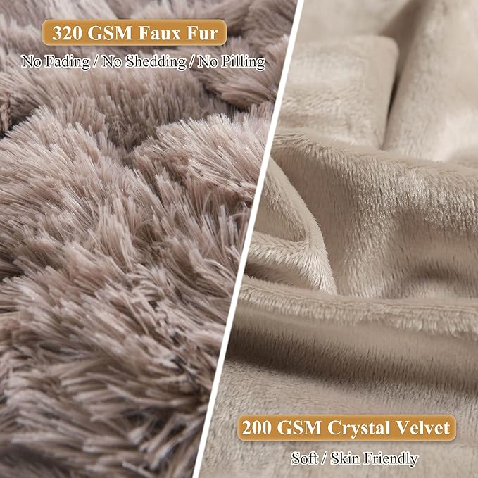 XeGe Faux Fur Throw Pillow Cases, Plush Shaggy Ultra Soft Pillow Covers - Image 4