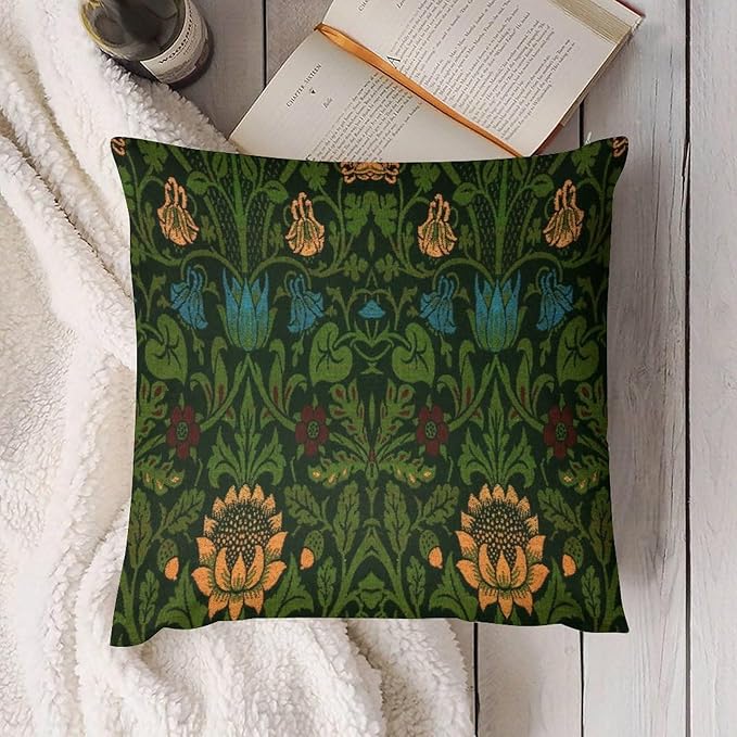 William Morris Floral Original Throw Pillow Covers Boho Chic Retro Floral Cozy - Image 4