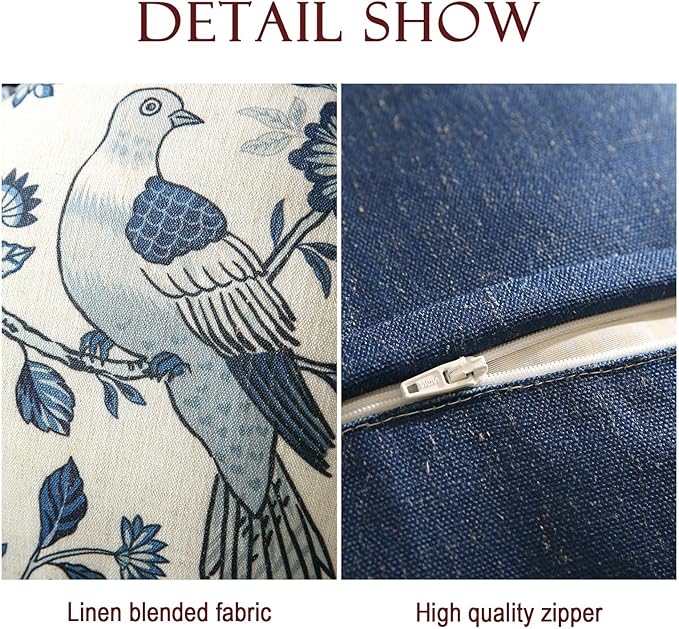 Chinoiserie Throw Pillow Covers, Classic Blue and White - Image 4