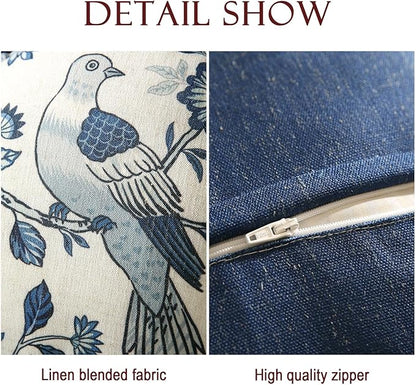 Chinoiserie Throw Pillow Covers, Classic Blue and White - Image 4