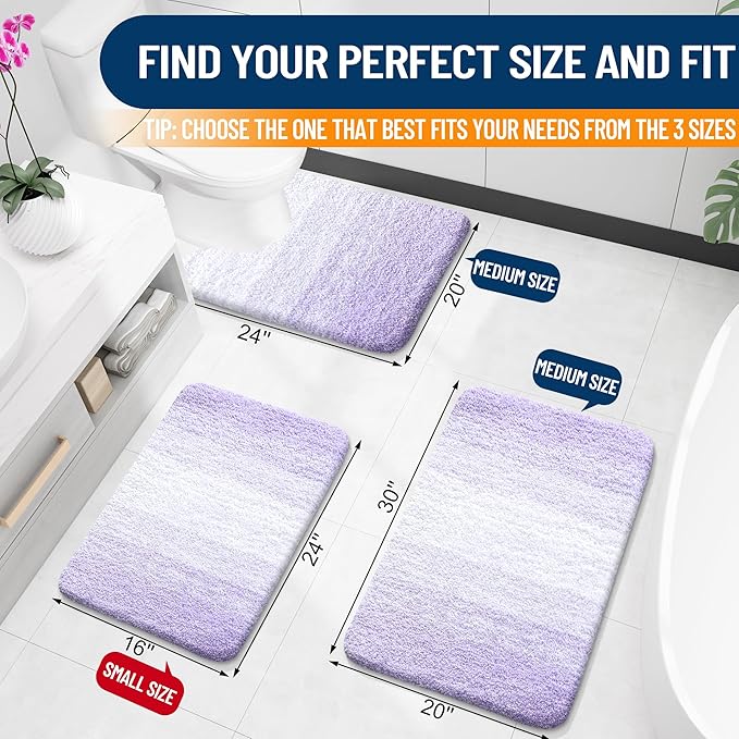 OLANLY Bathroom Rugs Mat 30x20, Extra Soft Absorbent Microfiber Bath Rugs - Image 2