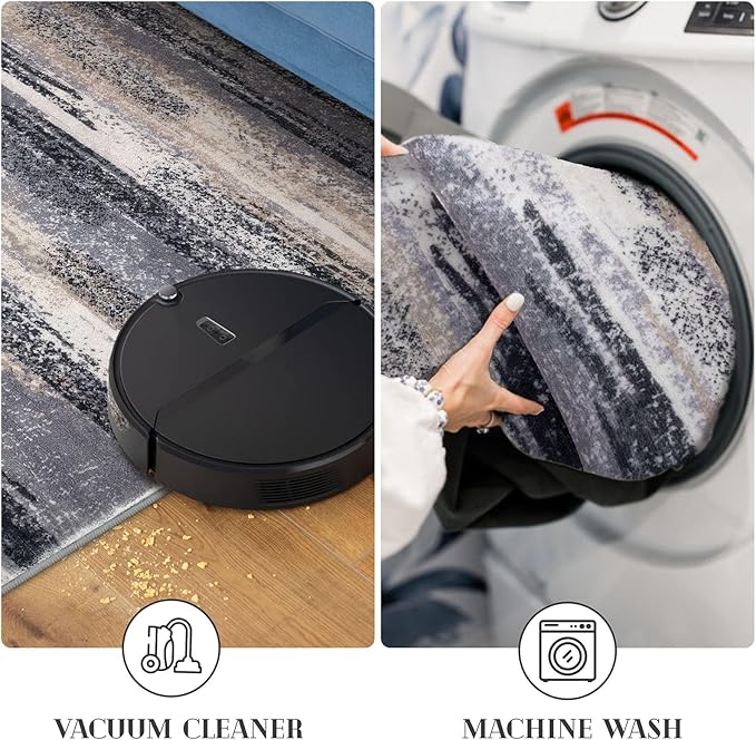 Modern Abstract 6x9 Machine Washable Living Room Rug Non-Slip Soft Bedroom Area - Image 6