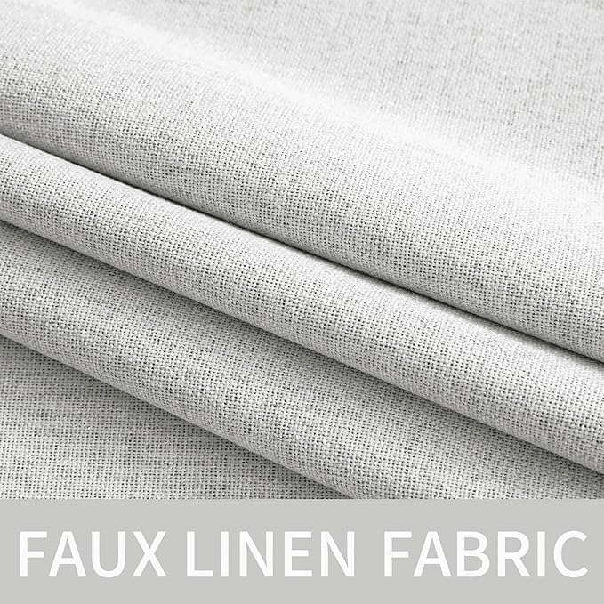 MIULEE Linen Textured Curtains for Bedroom Solid 100% Blackout Thermal - Image 5