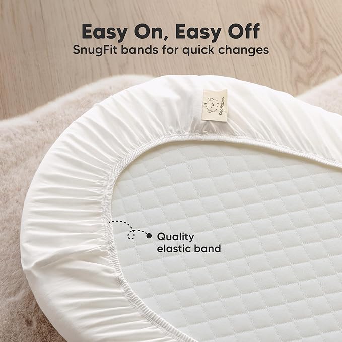 2-Pack Organic Bassinet Sheets for Girls, Boys - Image 6