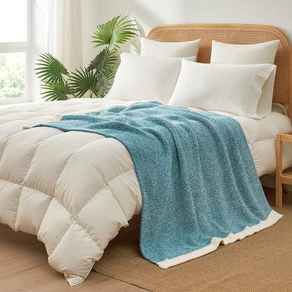 Snuggle Sac Teal Blue Oversized Throw Blankets, Super Soft Warm Cozy Throw - Image 9