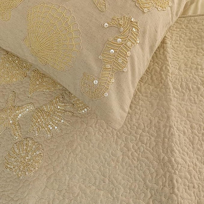 The HomeCentric King Queen Twin Beige Handmade Twin 53"x18" Bed Runner - Image 3